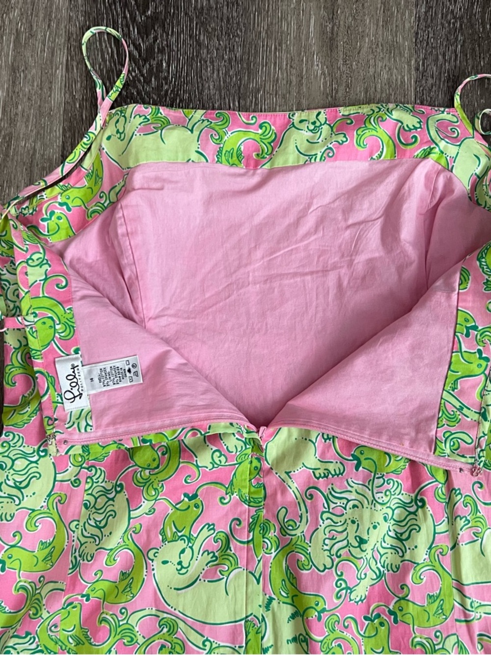 Vintage RARE Lilly Pulitzer Fried Catfish Midi Dress Women's Size 14 A-Line - Picture 6 of 11